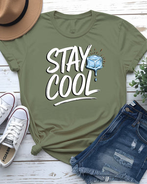 Stay Cool meme tee shirt design