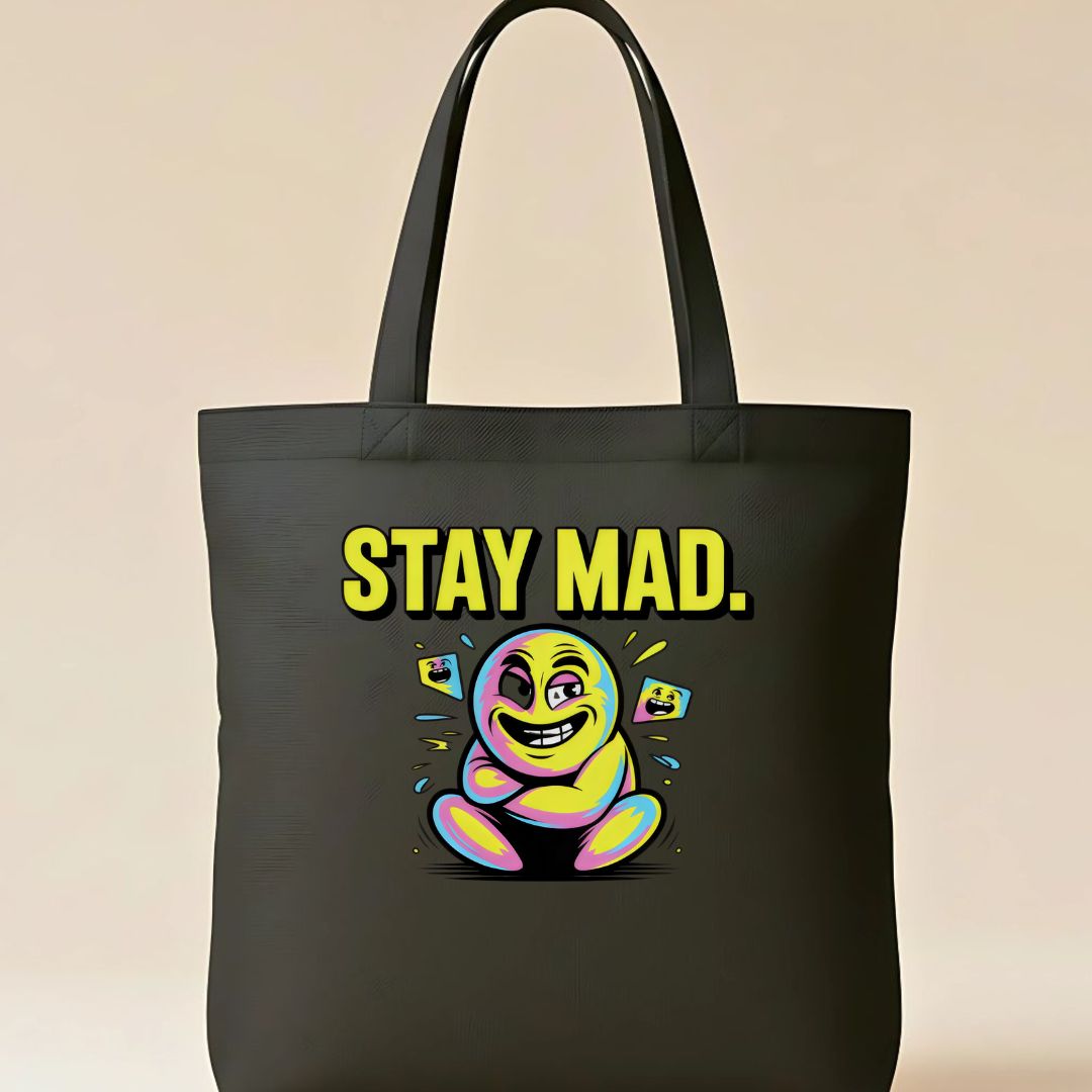 Stay Mad Crying Smile Meme Tote Bag