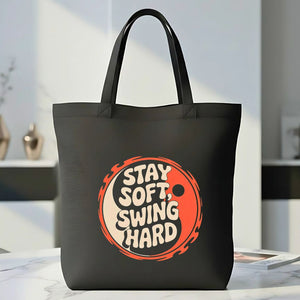 Stay Soft Swing Hard Motivational Tote Bag by Memez Store