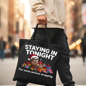 Staying in Tonight Christmas cozy introvert tote bag