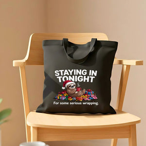 Staying in Tonight Christmas cozy introvert tote bag