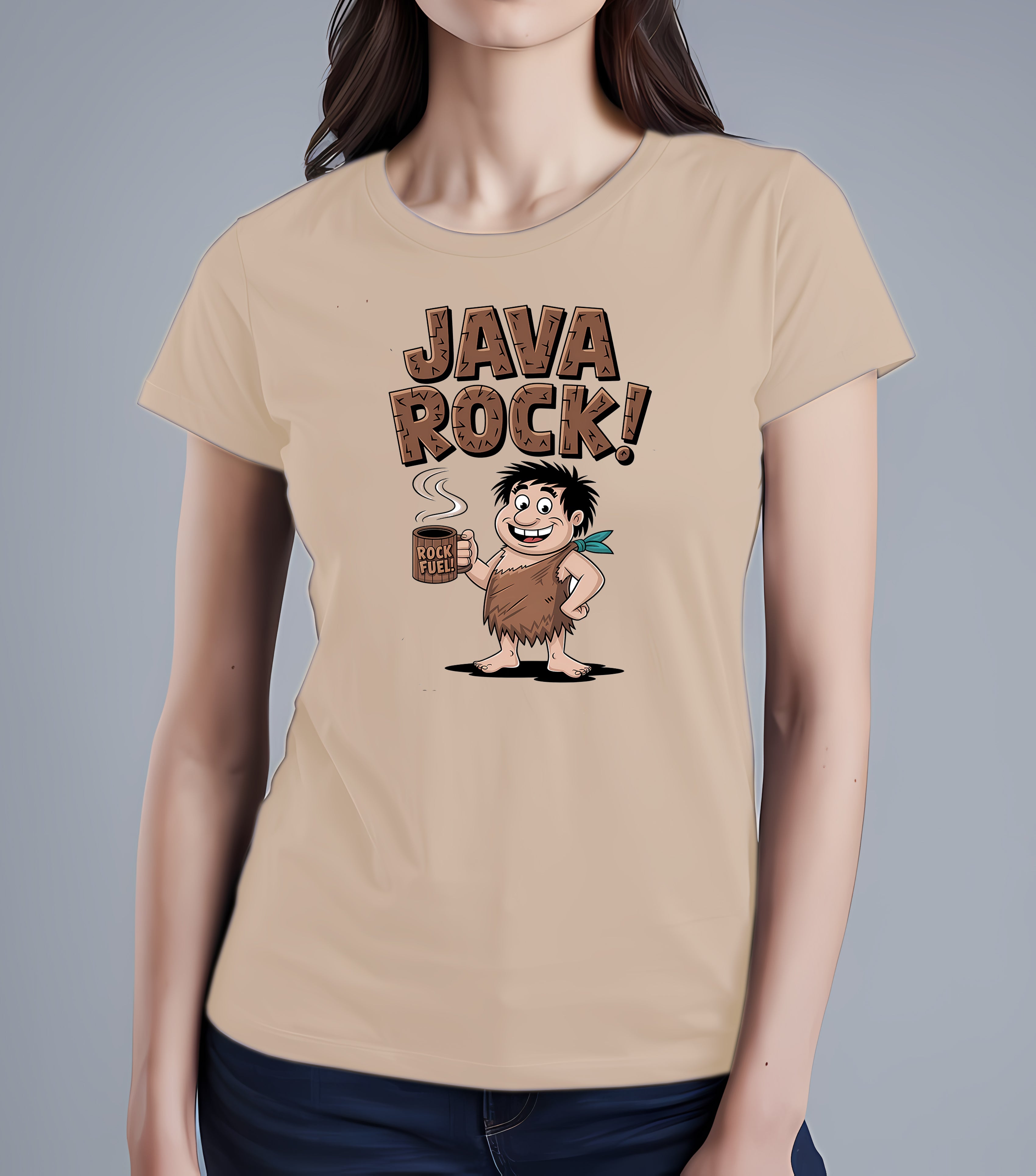 Stone Age Coffee Tee - Prehistoric Humor | Memez Store