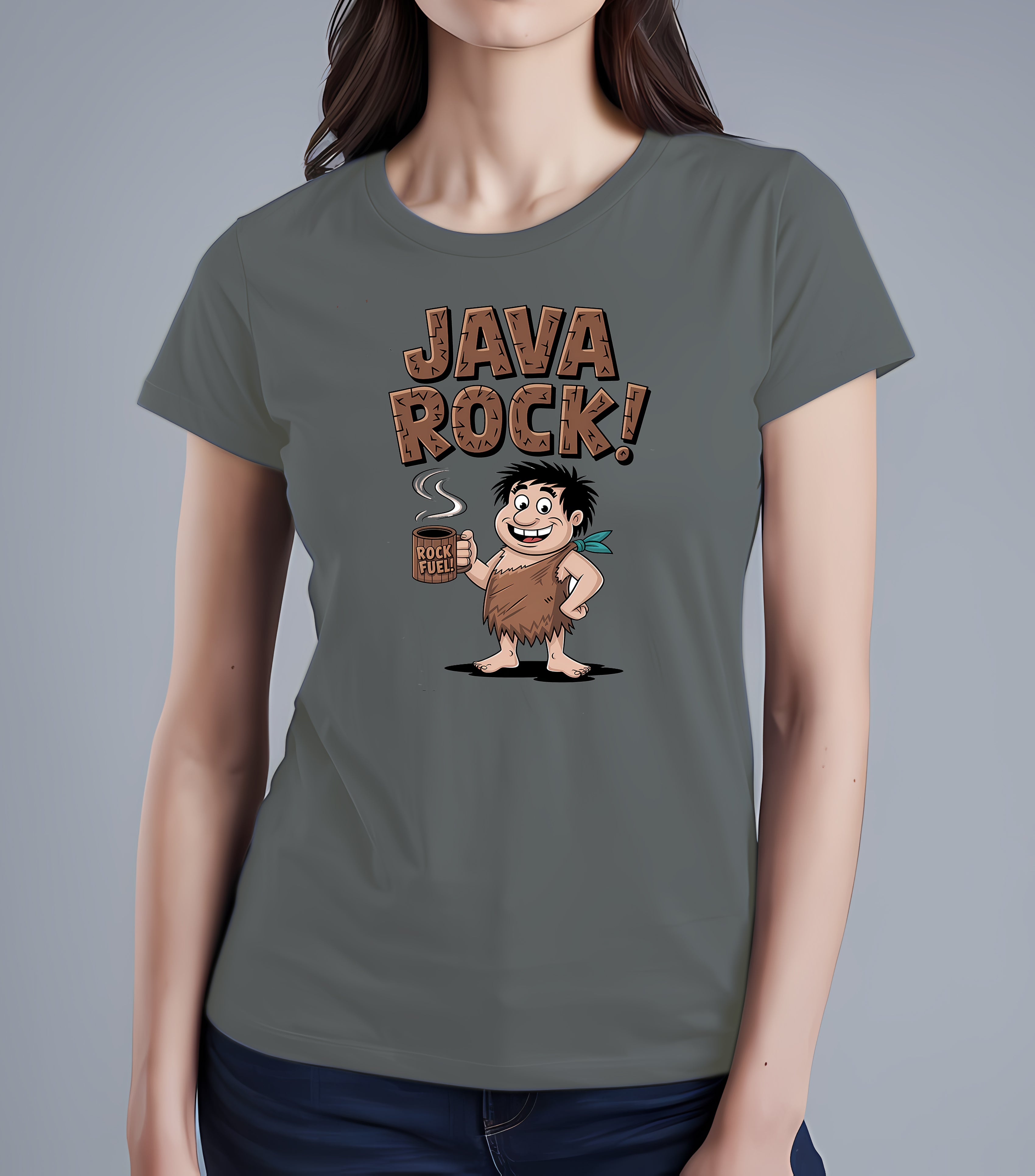 Stone Age Coffee Tee - Prehistoric Humor | Memez Store