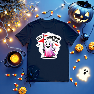 Stop Ghosting Me IRL Halloween Tee – Unisex Meme Shirt