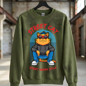 Street Cat streetwear sweatshirt front view