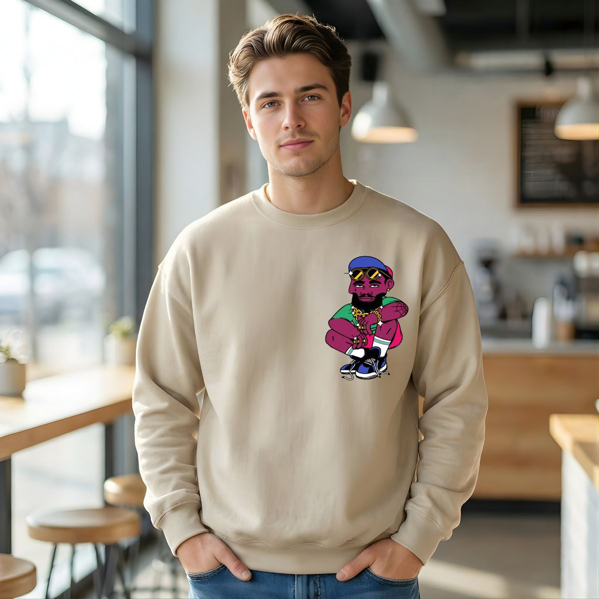 Streetwear crewneck sweatshirt urban casual pullover by Memez Store