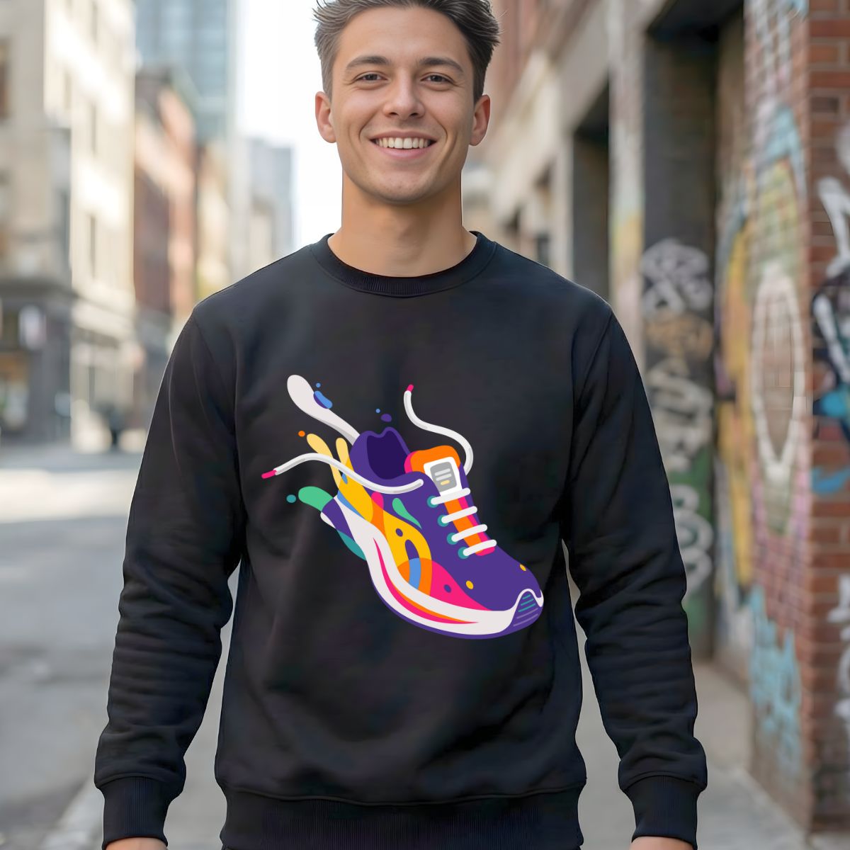 Streetwear joggers crewneck sweatshirt urban athletic style