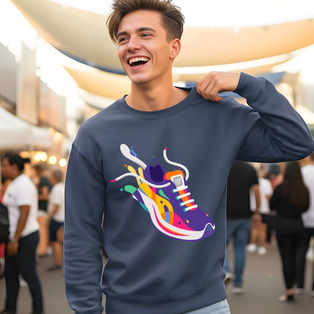 Urban athletic crewneck sweatshirt unisex streetwear