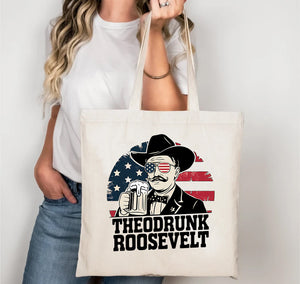 teoddrunk roosevelt tote bag