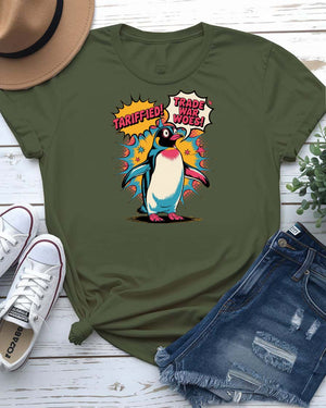 Funny anxiety meme t-shirt with penguin design