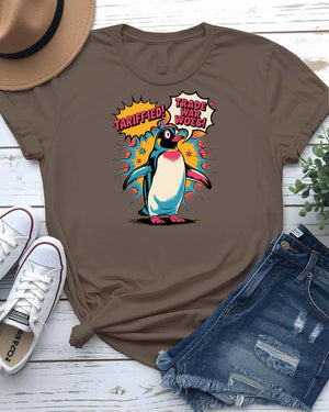 Funny anxiety meme t-shirt with penguin design