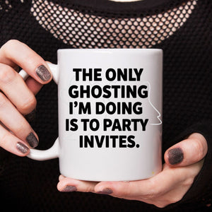 “Spooky ghosting joke ceramic mug”