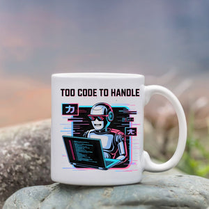 Too Code To Handle Geek Mug for programmers
