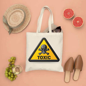 “Toxic Sign Tote Bag by Memez Store – Funny hazard design tote”