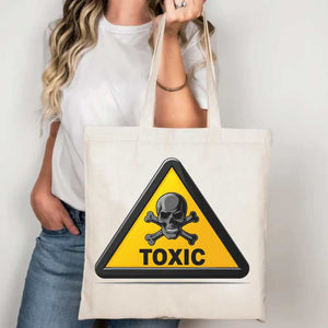 “Toxic Sign Tote Bag by Memez Store – Funny hazard design tote”