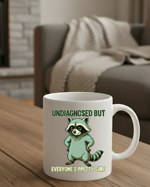 Undiagnosed Raccoon Mug funny ceramic coffee cup