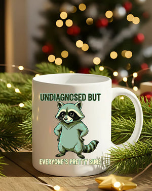 Undiagnosed Raccoon Mug funny ceramic coffee cup