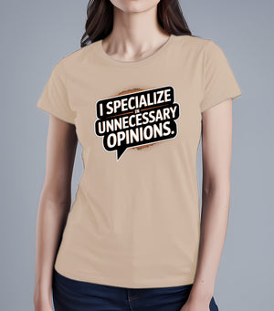 Unnecessary Opinions Tee – Typographic Humor | Memez Store