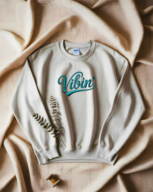 Vibin embroidered sweatshirt front view