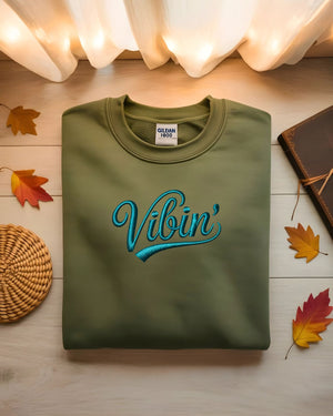 Vibin embroidered sweatshirt front view