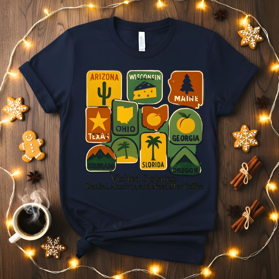 Visited 3 States Funny Travel T-Shirt