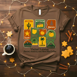 Visited 3 States Funny Travel T-Shirt