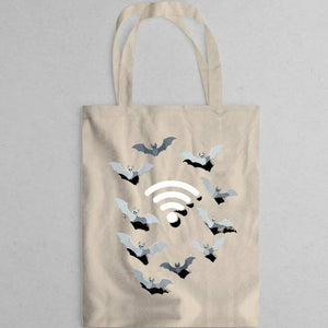WIFI Bat Tote Bag funny meme design by Memez Store