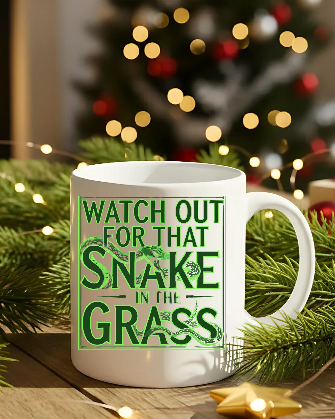 Snake in the Grass coffee cup meme design