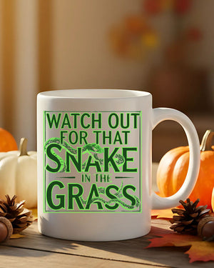 Snake in the Grass coffee cup meme design