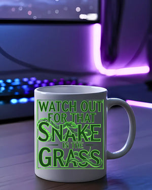 Snake in the Grass coffee cup meme design