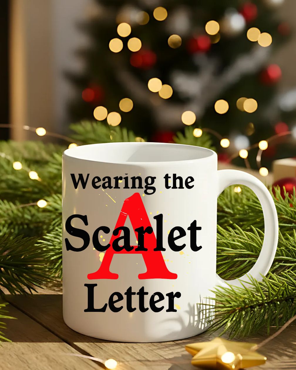 “Wearing Scarlet A Letter embroidered typographical cap bold design
