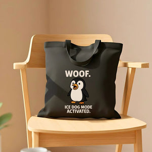 Woof Ice Dog Mode Activated Tote Bag with cool dog meme