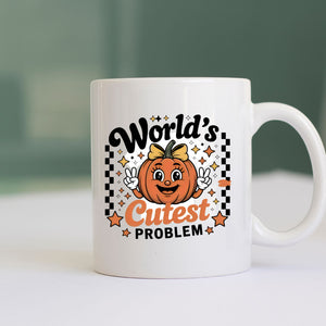 Funny Halloween ceramic mug with meme-inspired design