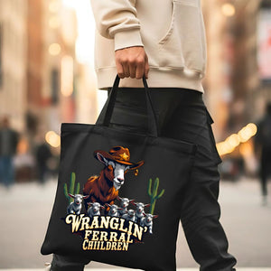 Wranglin Tote Bag with western cowboy design