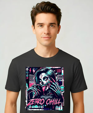 Zero Chill Meme Funny Tee – bold text unisex meme t-shirt for unapologetic humor lovers