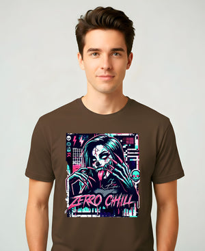 Zero Chill Meme Funny Tee – bold text unisex meme t-shirt for unapologetic humor lovers