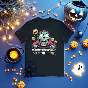 Zombie meme Halloween t-shirt with funny text