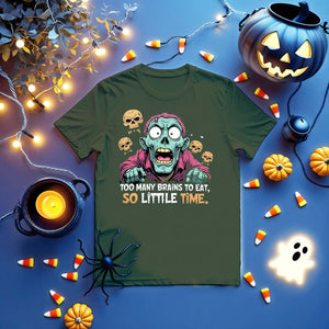 Zombie meme Halloween t-shirt with funny text