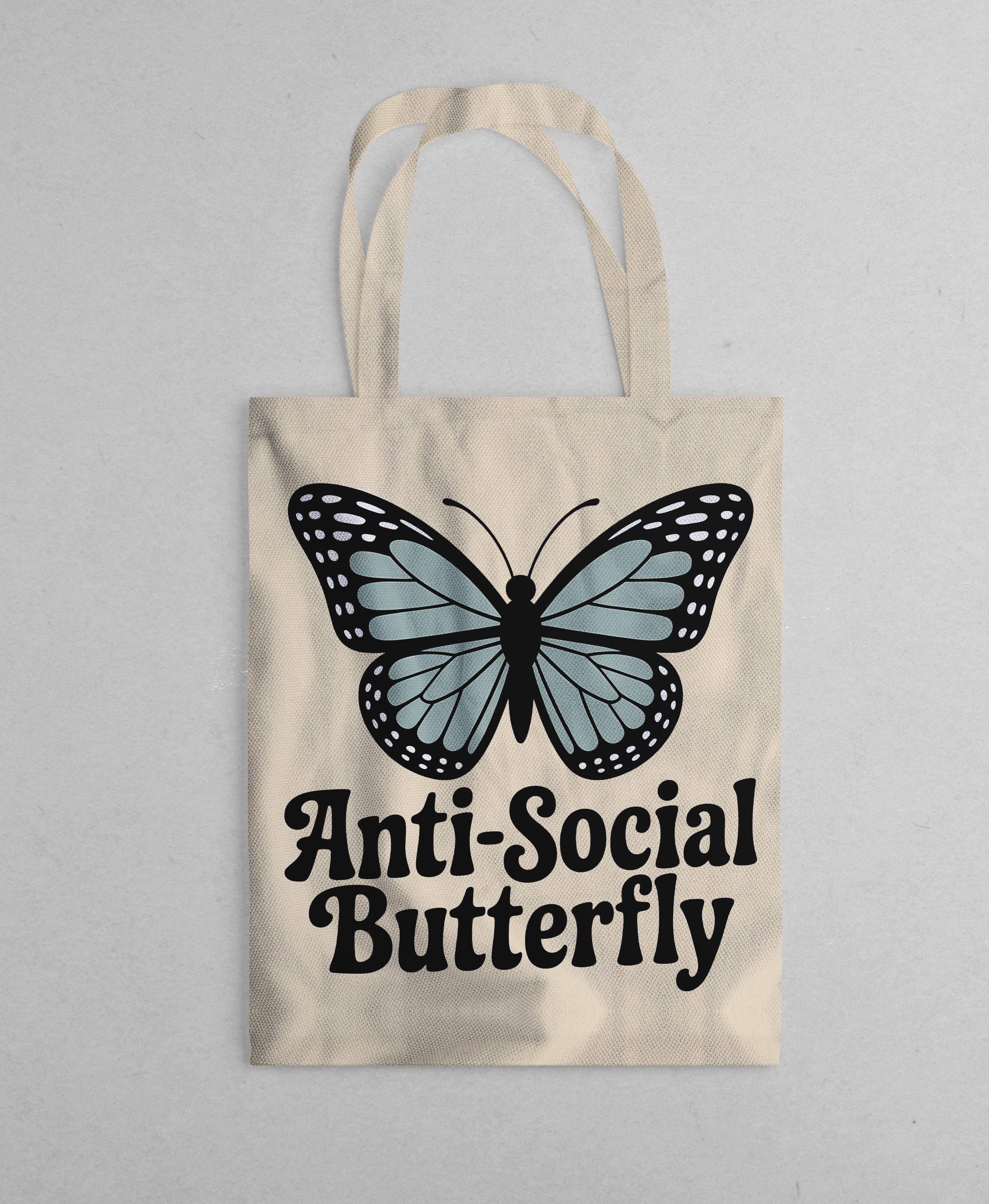 anti social butterfly tote bag