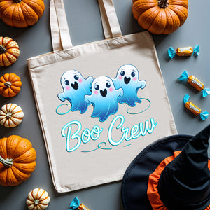 “Spooky cute Halloween tote for ghost crew lovers”