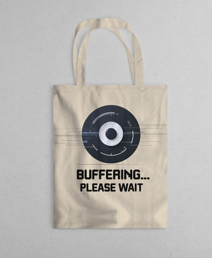 buffering tote bag meme