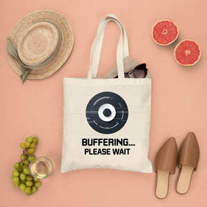 buffering tote bag meme