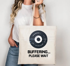 buffering tote bag meme