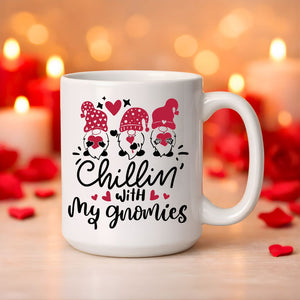chillin with my gnomic valentines day mug cute gnome design