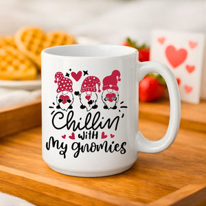chillin with my gnomic valentines day mug cute gnome design