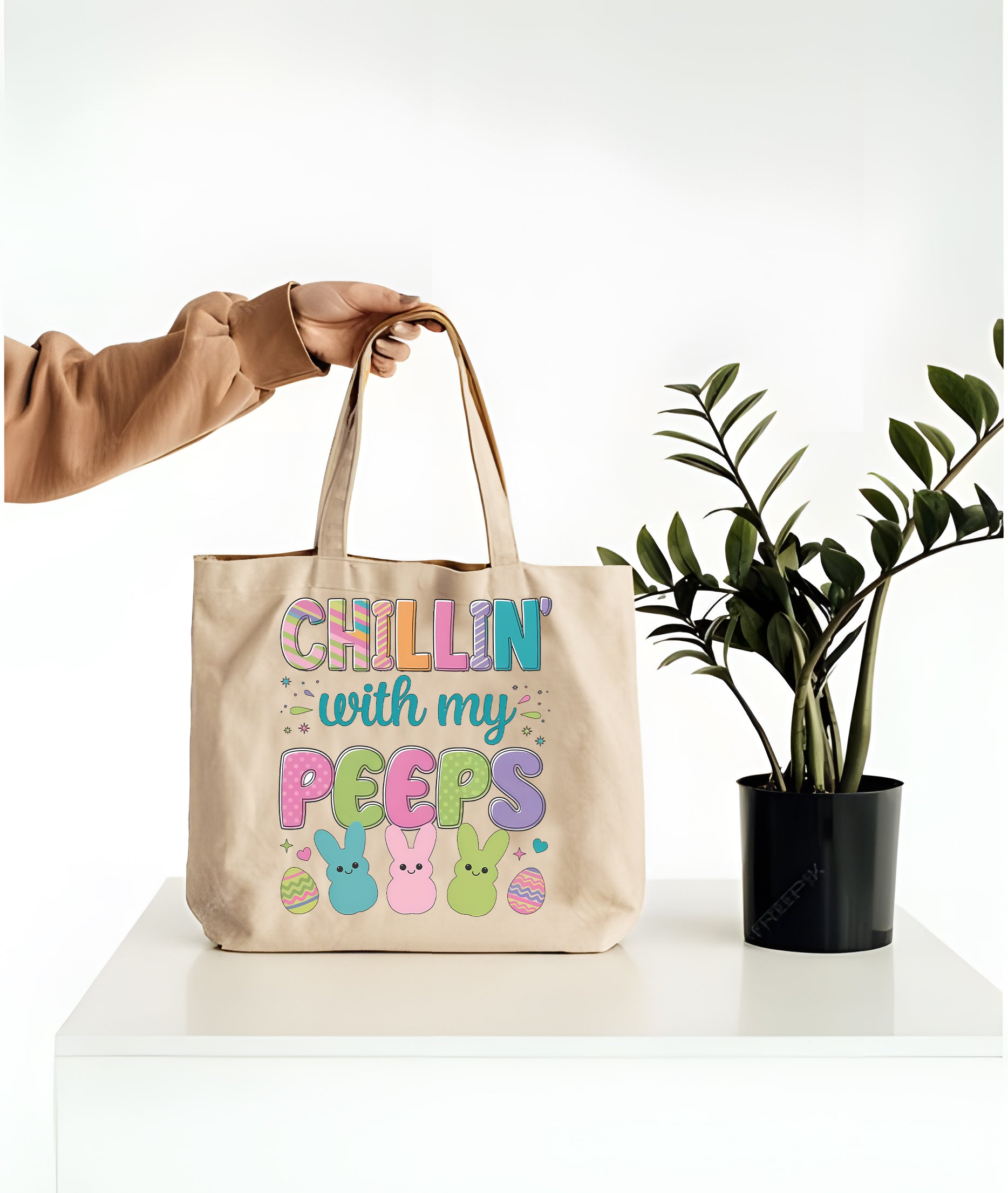 chillin with my peeps tote bag