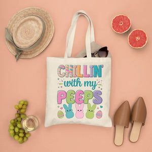 chillin with my peeps tote bag