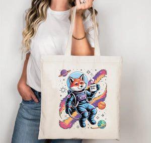 cosmic fox parody tote bag