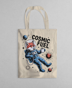 cosmic fuel parody tote bag