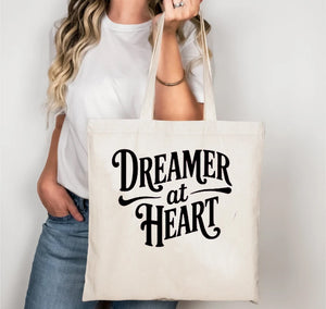 dreamer at heart tote bag
